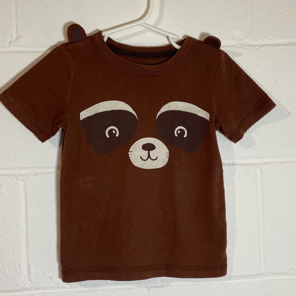 Carter's Brown Short Sleeve Raccoon T-shirt with Ears